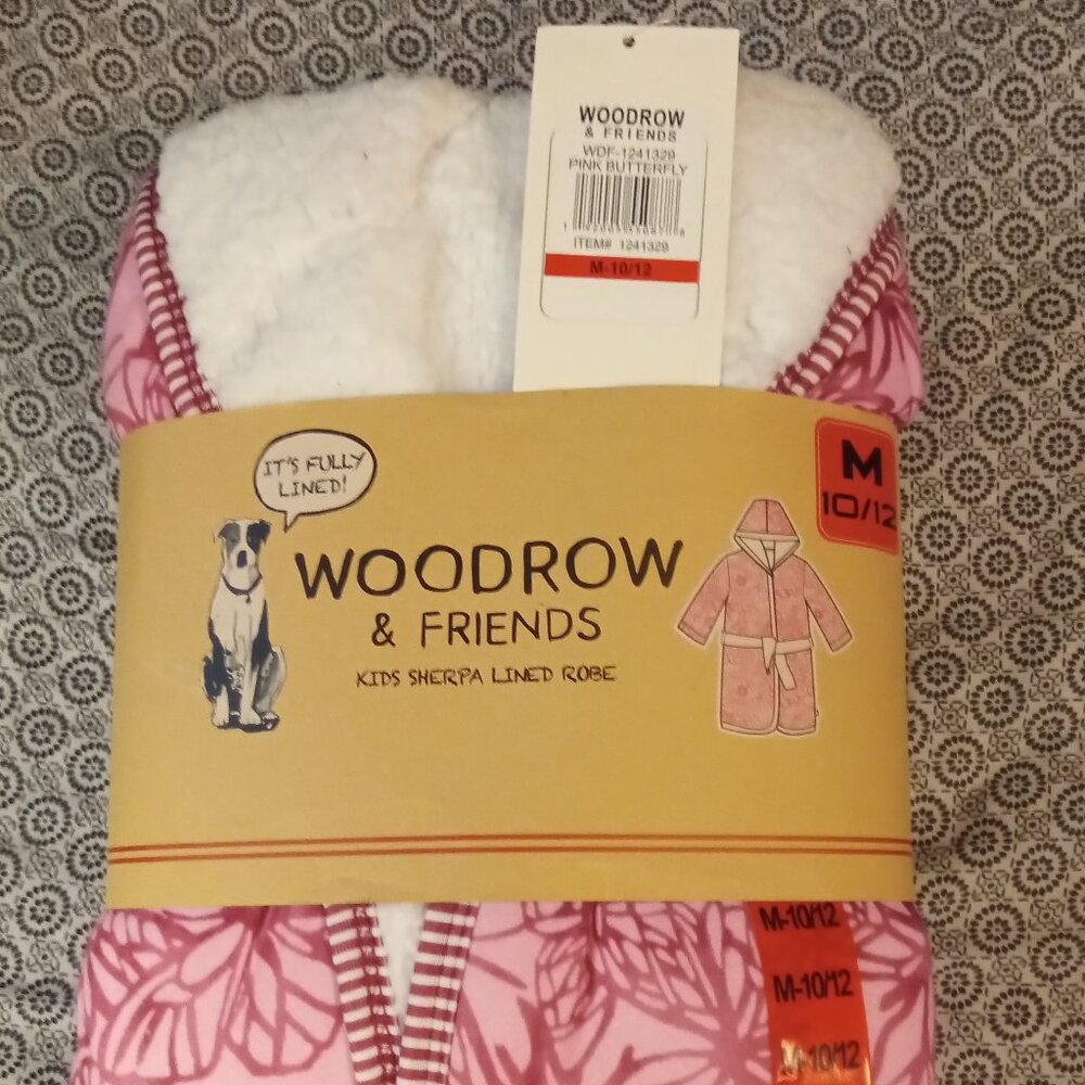 New kids sherpa lined robe